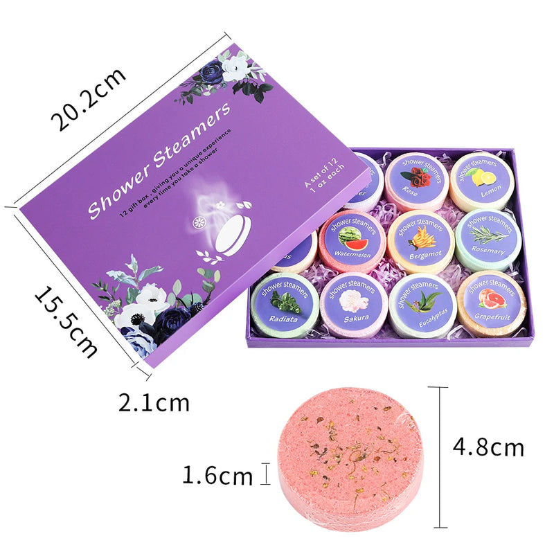 Shower Steamers Aromatherapy - Birthday Gifts for Women, 12 Pack Shower Bombs with Essential Oils. Gifts for Her, Self Care Spa