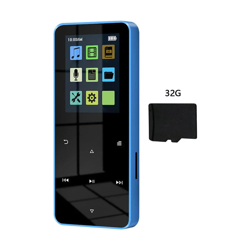 1.8 Inch TFT MP3 Player Touch Screen Bluetooth-compatible 5.0 Music Walkman USB 2.0 3.5mm Jack with E-book Recording for Student