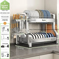 304 Stainless Steel Dish Storage Rack Kitchen Multifunctional Drain Countertop Accessories - View 6 | SAMAG