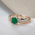 18K Multi Gold Ring for Women Natural 1 Carat Emerald with Diamond Jewelry Anillos De Bizuteria Anillos Mujer Gemstone Rings Box