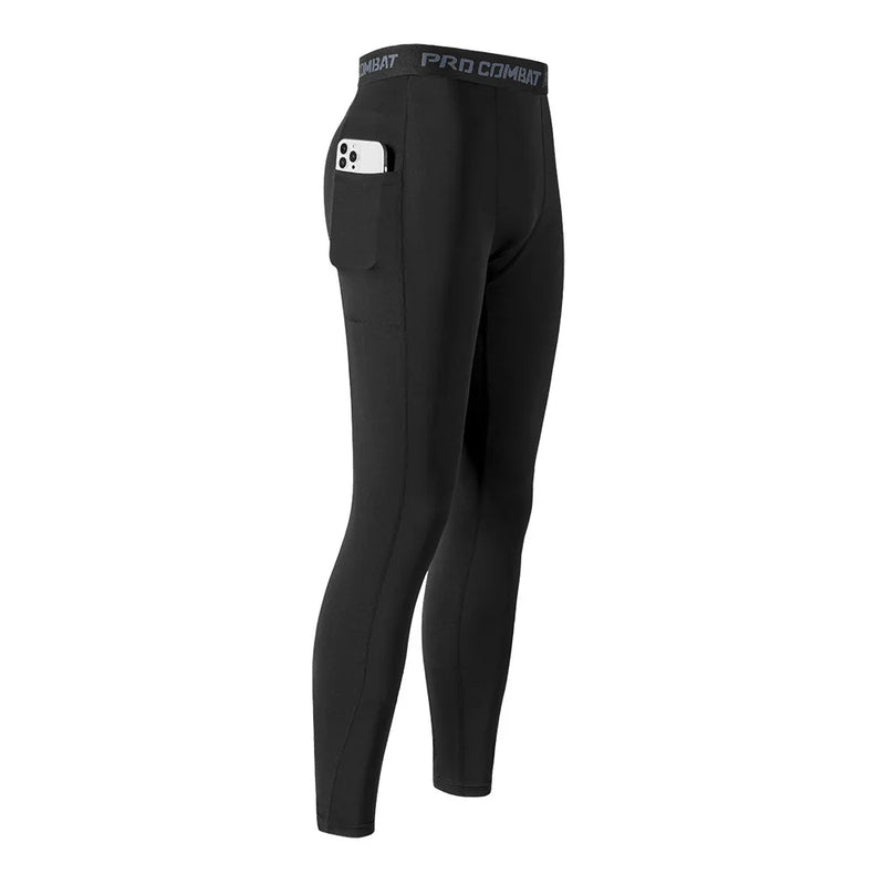Men's Leggings Compression Pants Sports Leggings Basketball Quarter Shorts Quick Drying Running Training Stretch Fitness Pants