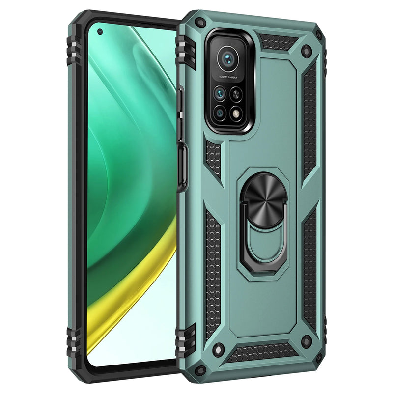 For Xiaomi Mi 10T Mi10T Lite Luxury Armor Shockproof Phone Cases for Mi 11T 12T 13 Pro Car Magnetic Ring Silicone Bumper Case