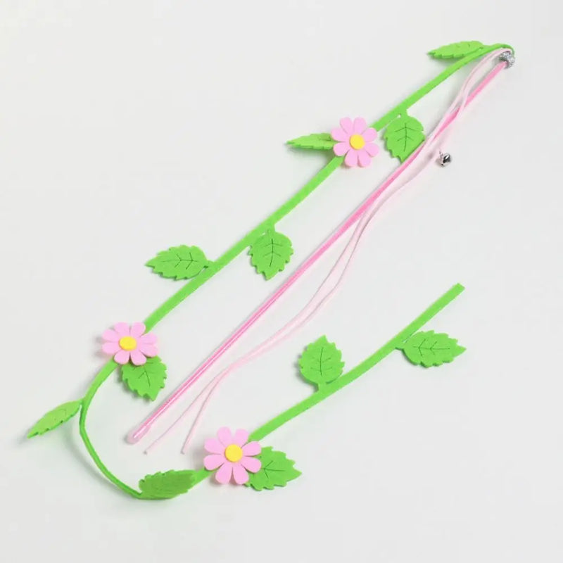 Creative Felt Kitten Cat Teaser Stick Flower Leaf Shaped Long Stick Teaser Cat Wand Cat Interactive Interactive Playing