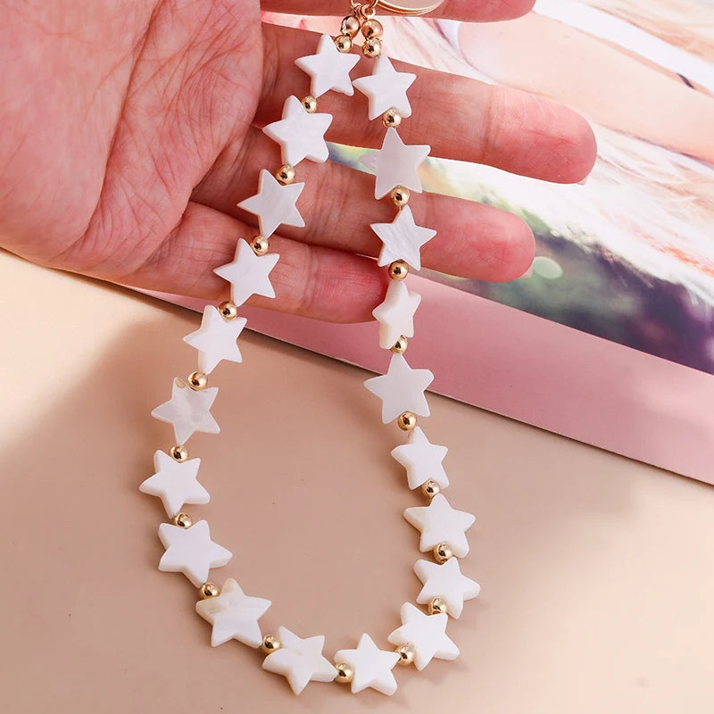 Pretty Handmade Pearl Bowknot Keychain for Women Girl Love Heart Key Ring Pendant Handbag Accessories DIY Jewelry Gift