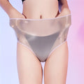 Sexy Unisex Oil Shiny Sheer See Through Boxer High Elastic Safety Short Smooth Bottom Wear Glossy Ultrathin Underwear Slim  Body