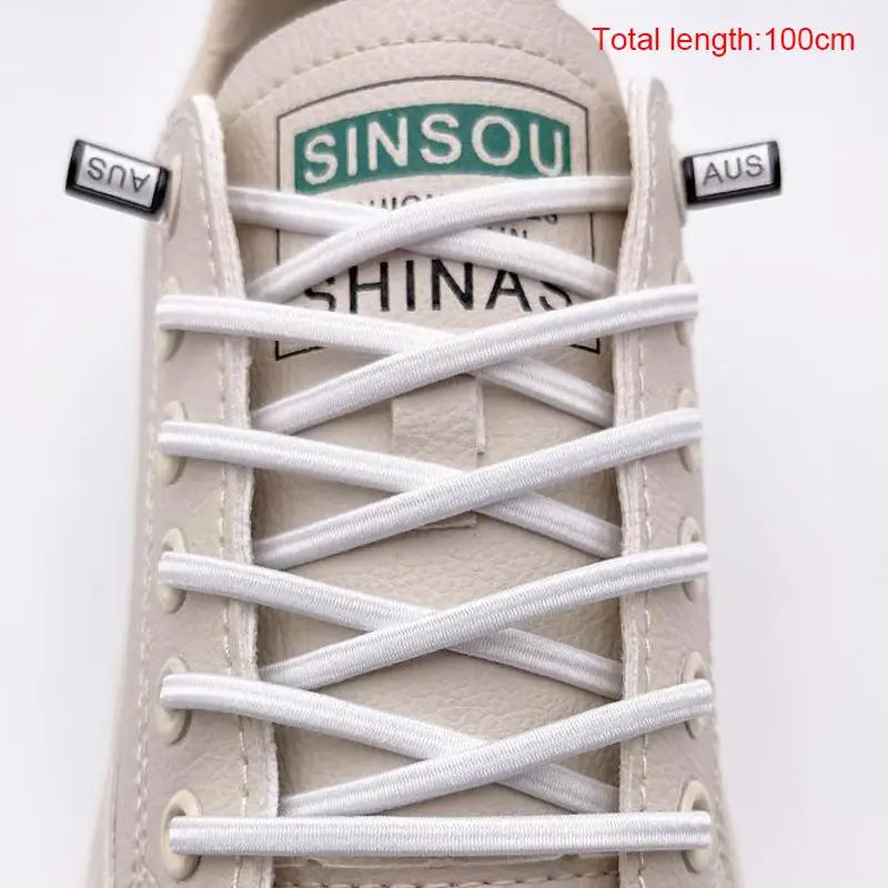 Elastic Lazy Shoelaces Thickened Round Quick Fit One Size Universal Sneaker Accessories For Adults Kids
