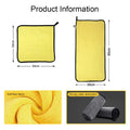 5Pcs Car Microfiber Cleaning Towels Thicken Double Layer Soft Drying Cloth Towel Car Care Detailing Towel Wash Rags 30/40/60cm