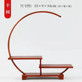 Miniature Ebony Decorative Shelf Coffee Tea Sets Wood Pedestal Figurines Vase Flower Pot Circular Decor Frame Bonsai Plant Rack