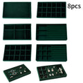 1 Set, (Including 8PCS) Flocking Jewelry Box Jewelry Tray