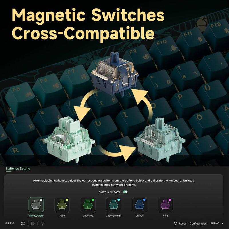 Akko MOD007 HE Year of Dragon Mechanical Keyboard RGB 75% Magnetic Switch8K Polling Rate Rapid Trigger RT0.01mm Gaming Keyboard