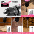 DEKO Pink Drill Tool Kit Set: 20V Cordless Power Box with Battery Electric Driver - View 5 | SAMAG