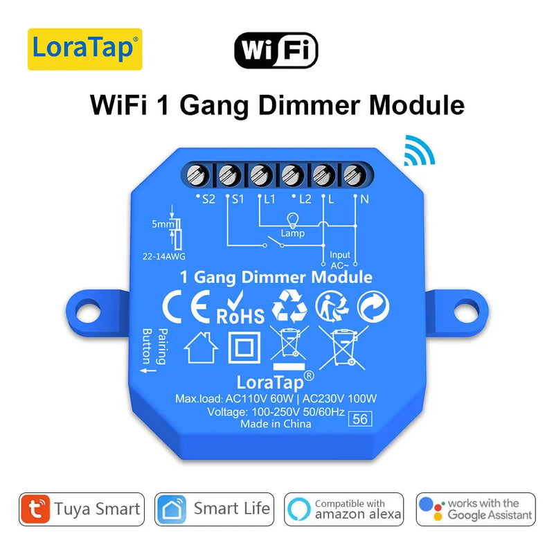 LoraTap Tuya Smart Life ZigBee WiFi Light Switch Module Dimmer Energy Monitor App Remote Control Alexa Google Home Voice Control
