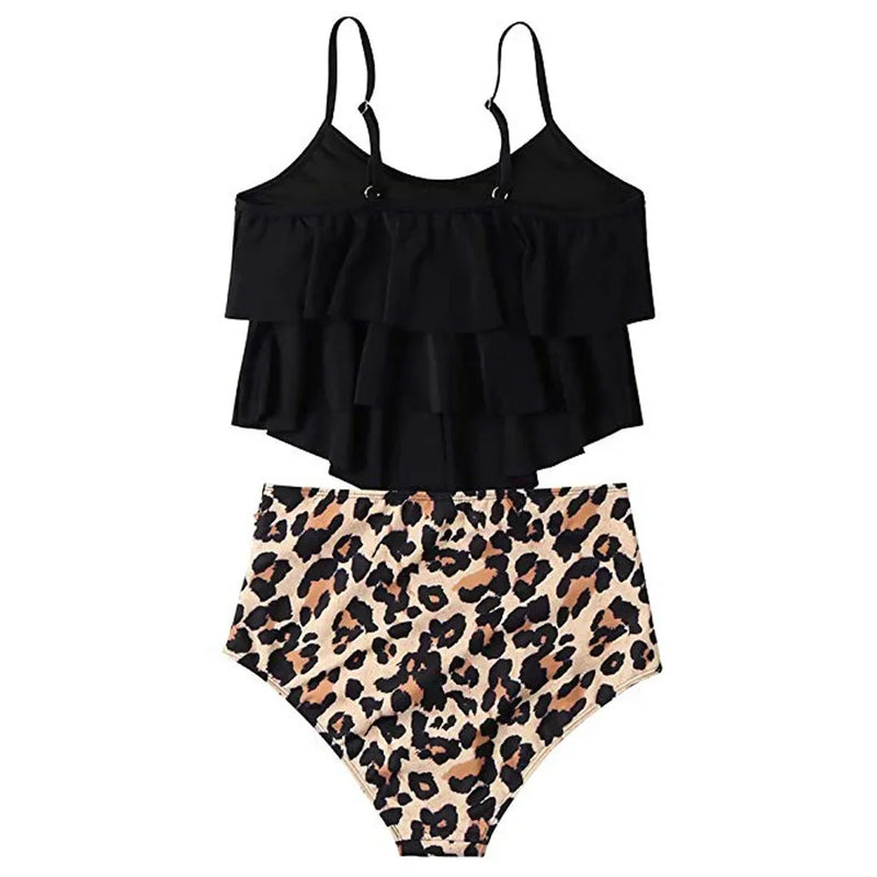 Women High Waisted Tankinis Set Swimsuits Ruffle | SAMAG