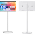 Portable 24-inch HDTV Full HD LED White Android Touch Screen Smart TV with WiFi and Wheels for Flexible Use