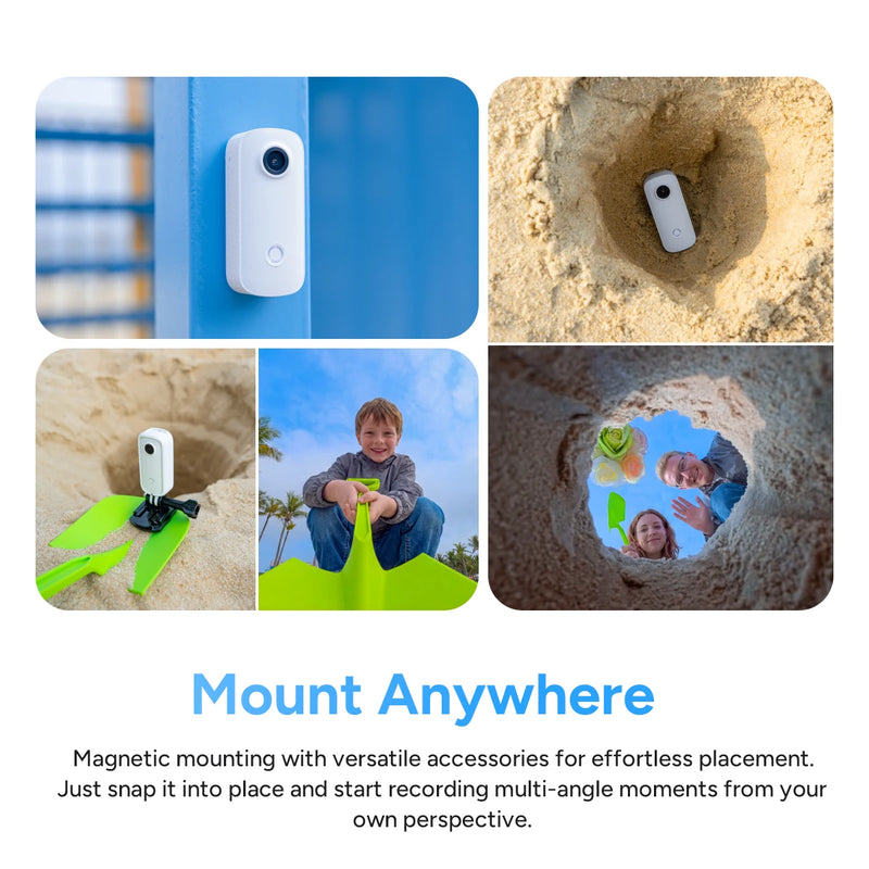 SJCAM C100 Pro Thumb Action Camera 4K/30fps Stable Wireless Connection Mini Camera for Cycling Vlogging Daily Recording