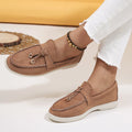 New Lefu Shoes Women's Soft Leather Retro Lazy Man Step on Thick Sole Flat Bottom Comfortable Single Shoe Shoes for Women