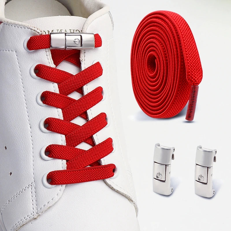 No Tie Shoe Laces Elastic Laces Sneakers Tennis Lock Shoelaces Without Ties Unisex Kids Adult Flat Shoelace Shoe Accessories