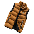 Trend Stand Collar Zipper Men Vests New Stylish Sleeveless Waistcoat Warmth Men Winter Vest Brand Winter Windproof Padded Vest