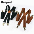 Deepeel 3.5*120cm Men's Adult Suspender X - Type Braces 4 Clips Hook Buckles Adjust Strap Elastic Belt for - Visuel 2 | SAMAG