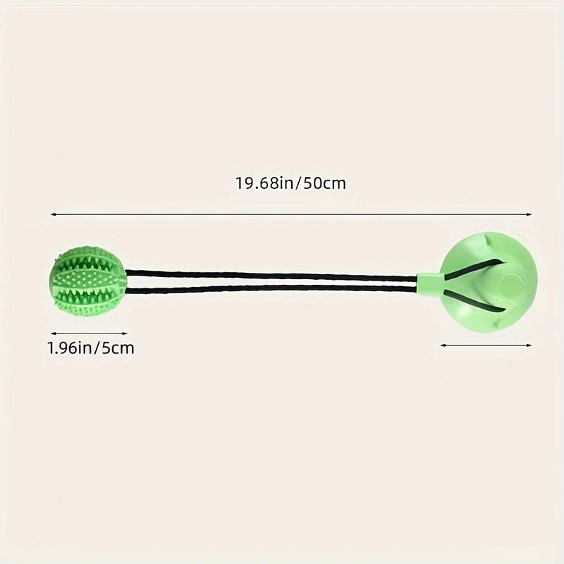 Interactive Dog Suction Cup Toy with Sound and Food Leakage - Durable Rubber Training Ball for Puzzle and Tug-of-war Play