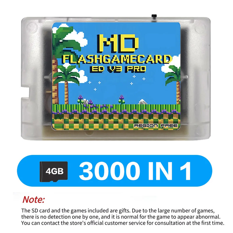 2026 New 3000 in 1 EDMD V3 Pro Card With 8GB TF Card MD Game Card For SEGA Genesis Mega Drive Master System Game Console