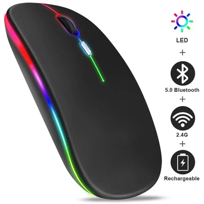 Wireless Mouse RGB Rechargeable Bluetooth Mice Computer | SAMAG