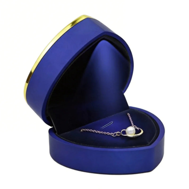 Led Jewelry Ring Box With Llight Luxury Crown Earrings Pendant Storage Display Proposal Wedding Gift Box Jewelry Organizer Box
