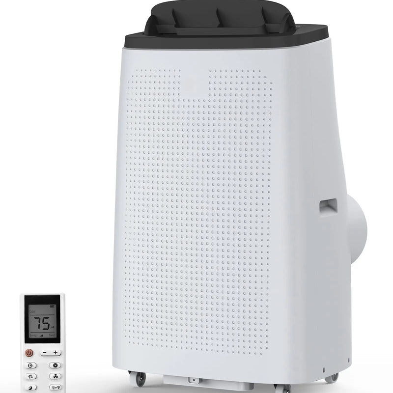 14000 BTU Portable Air Conditioner, 3-In-1 Cooling for 750 Sq.Ft Rooms,Quiet, Remote Control, LED Display, 24H Timer, Window Kit, Energy Efficient,Home/Office Use,Grey Top