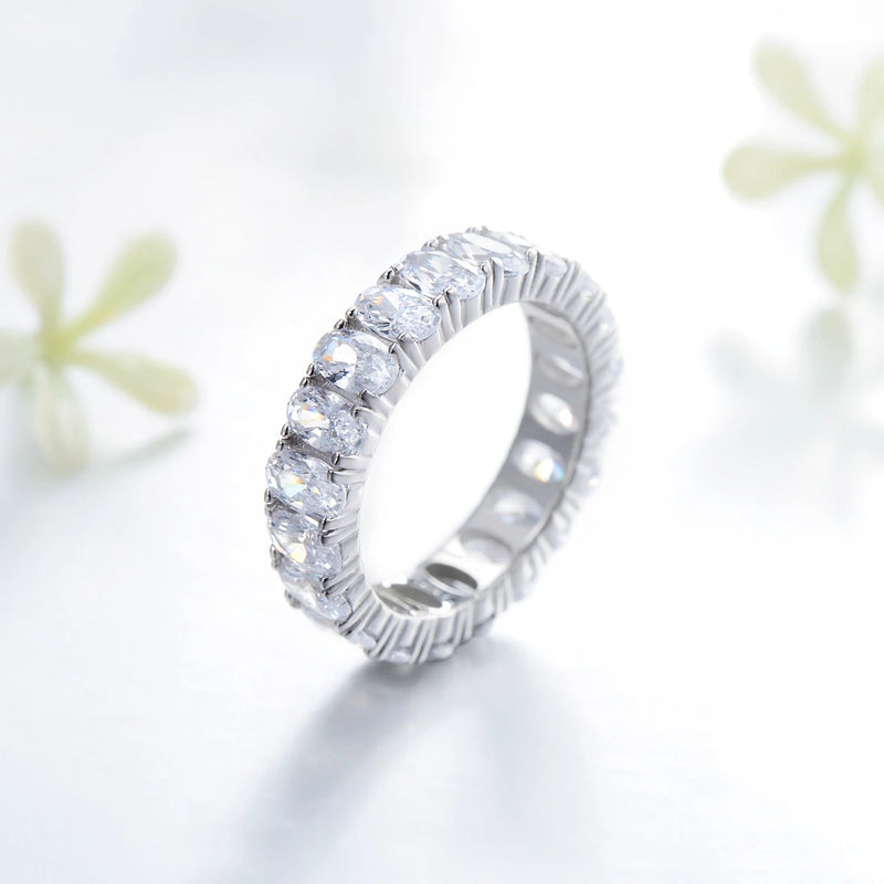 Modian New 100% 925 Sterling Silver Classic Oval Sparkling Finger Ring For Women Luxury AAAAA CZ Wedding Engagement Fine Jewelry