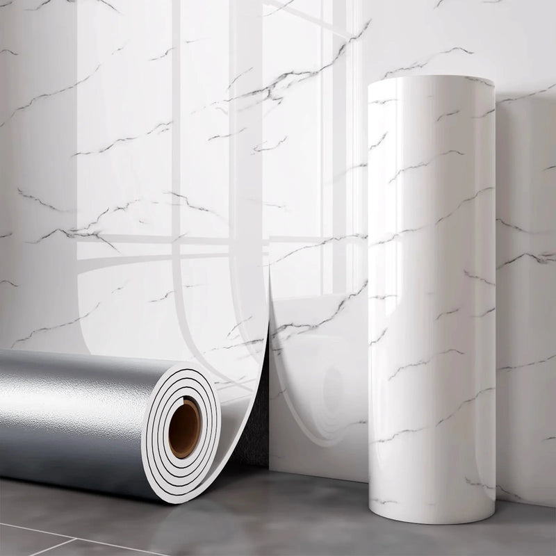40 Waterproof Bathroom DIY Wall Decor Panel Self-Adhesive Marble Tile Living Room Background Wall Sticker Easy Install Wallpaper