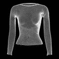Sexy Hollow Out Mesh T-Shirt Female Skinny Crop Top Fashion Summer Basic Tops for Women Fishnet Shirt