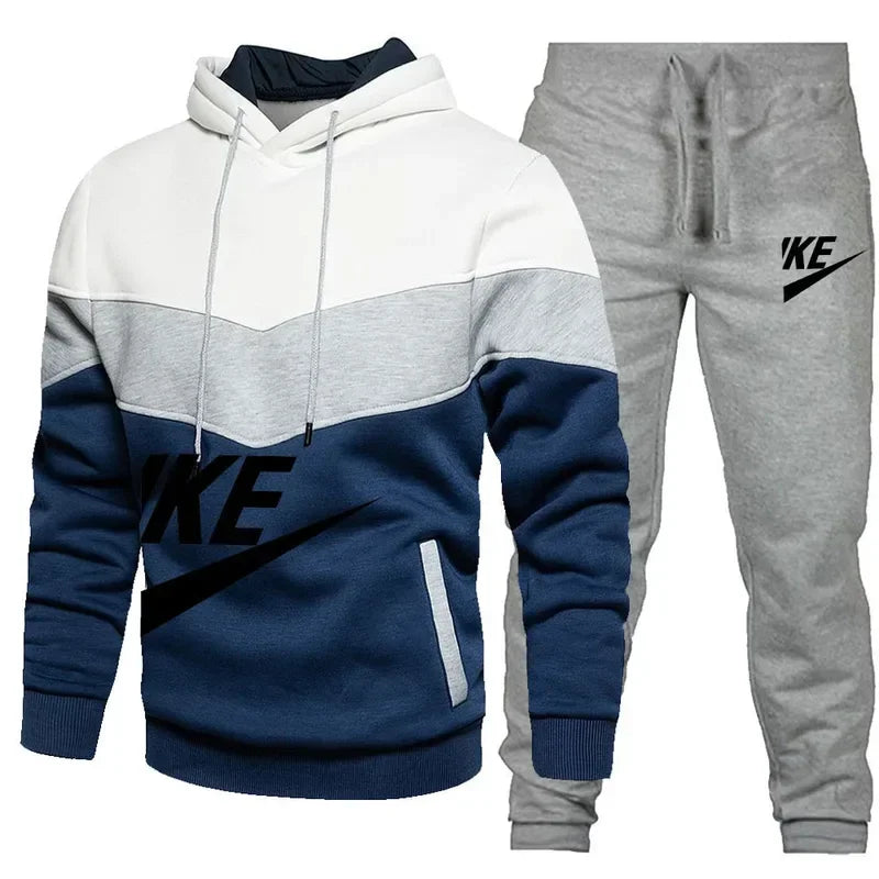 Men Autumn Winter Sets Zipper Hoodie Pants Pieces Casual | SAMAG