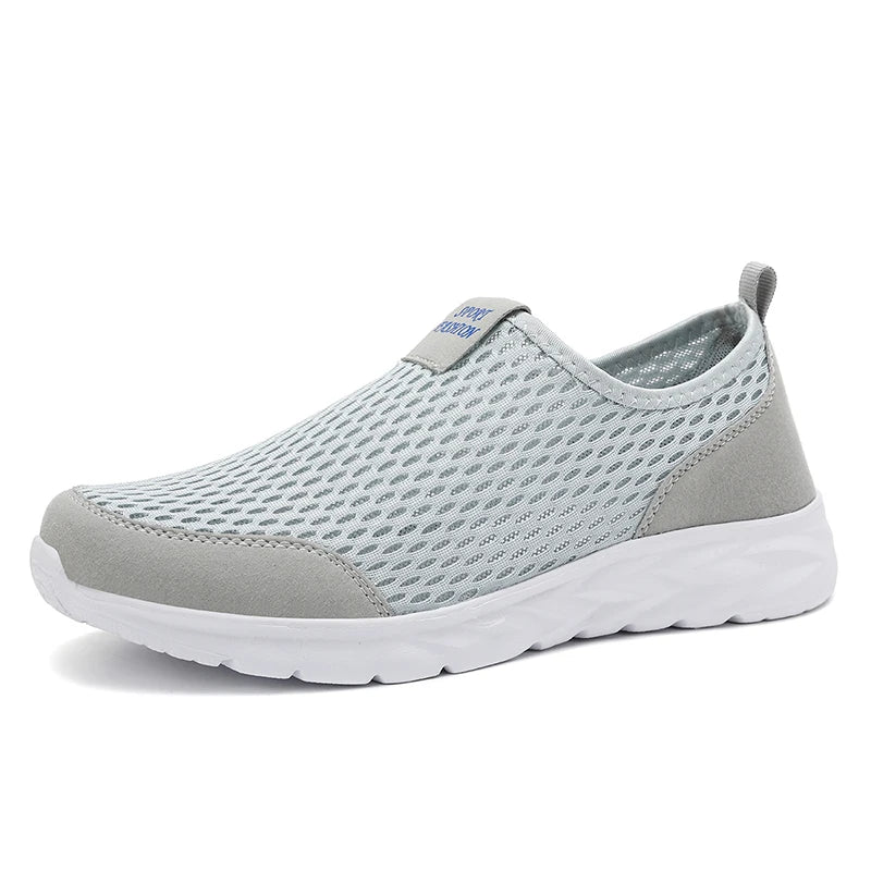 Men Casual Shoes Summer Fashion Men's Shoes Fashion Breathable Slip On Mesh Shoes Soft Comfortable Size 45