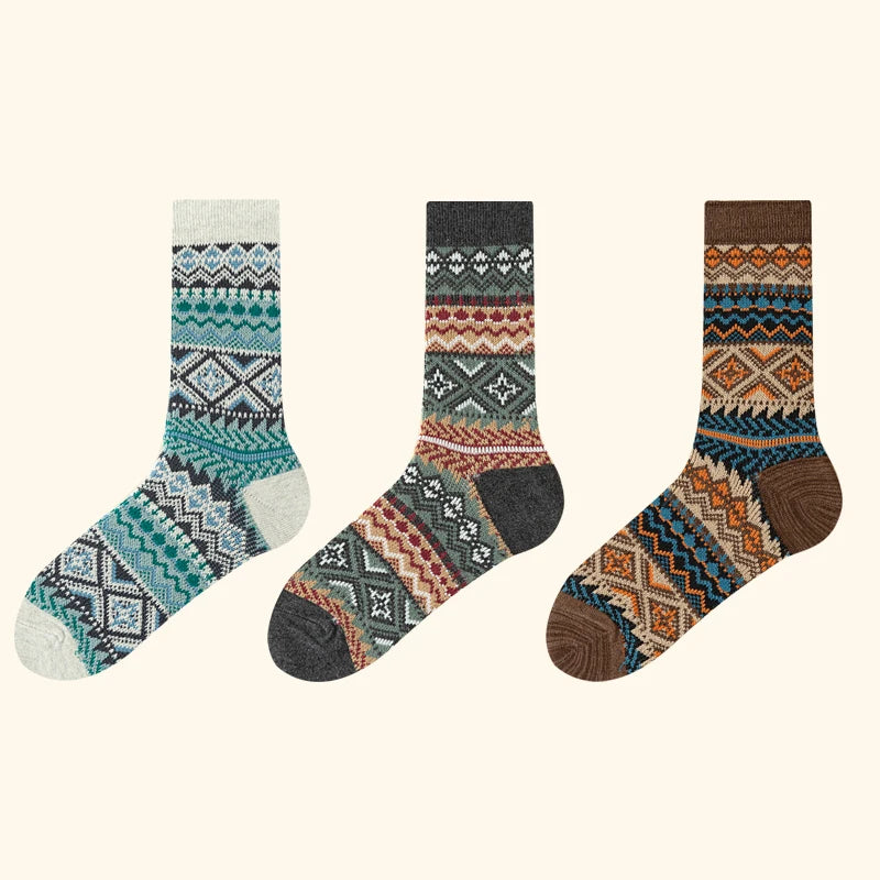 Men's Dress Socks, Cotton Crew 3 Pairs, Breathable | SAMAG