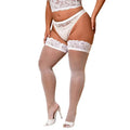 Sexy Black Lace Top Silicone Non-slip Fishnet Stockings for Oversize Women Plus Large Size Over Knee Thigh High Long Socks XXXXL