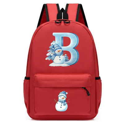 Xmas Snowman Alphabet A-Z Print Backpack for Toddler | SAMAG