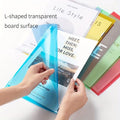 10 Pcs L-shaped Folder Plastic PP Transparent Single-Page Folder A4 Two-Page Set Office Document Storage and Organization