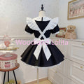 Classical Blue Lolita Anime Maid Cosplay Costume Kawaii Comic Con Dress Up Black Short Sleeved Lolita Set Party Women Outfit