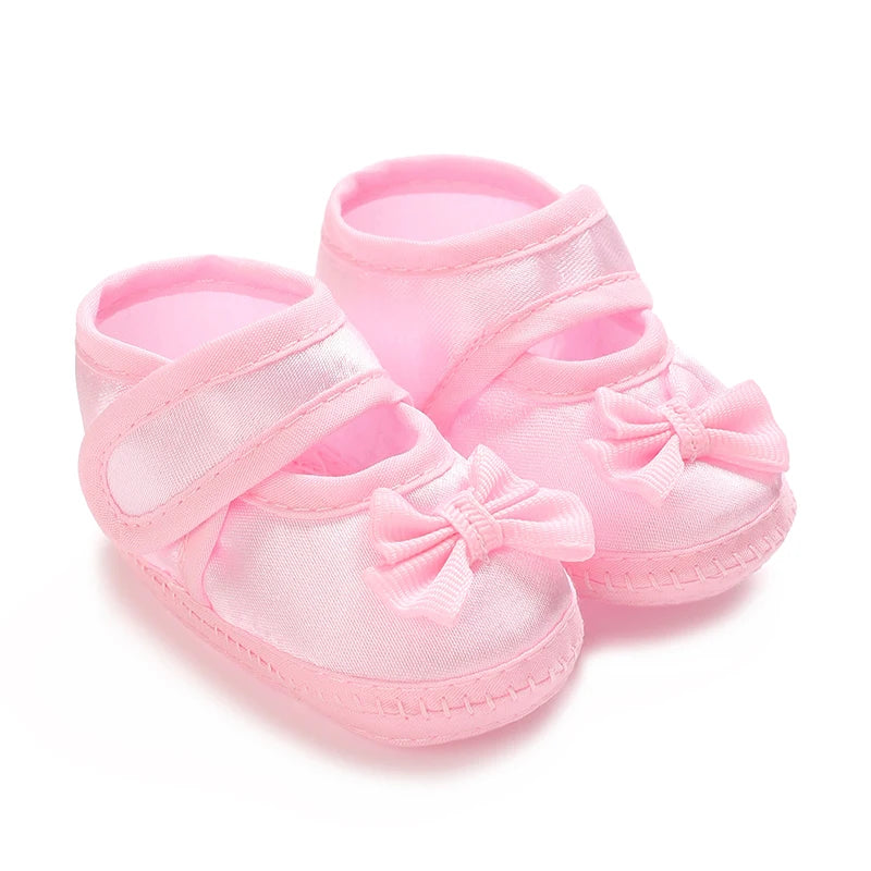 Pink Newborn Baby Baptismal Shoes Are Soft - View 11 | SAMAG