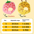 Cartoon Cat Elizabeth Collar Strawberry Bees Cat Neck Protective Circle Breathable Anti-Scratch Cat Dog Grooming Cover