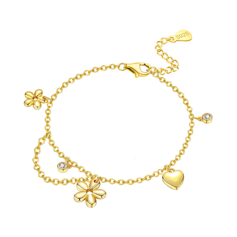 Original 925 Sterling Silver Zirconia Tennis Chain Bracelet for Women Adjustable Gold Color Hot Sale Ideal Birthday Party Gifts