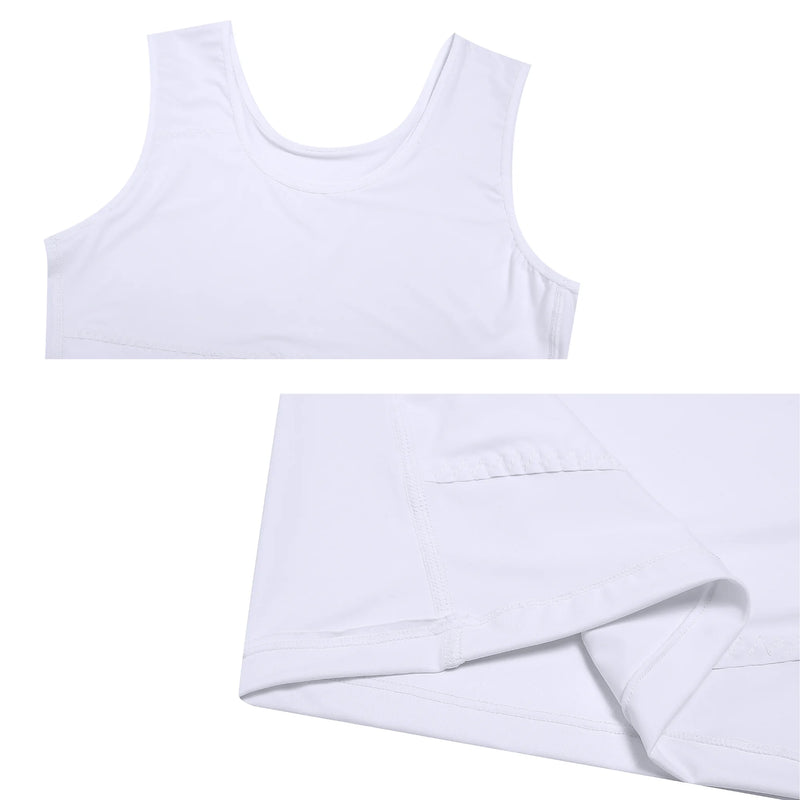 Men's Double Layer Cooling Compression Vest, Breathable Tummy Control Body Shaping Sleeveless Undershirt