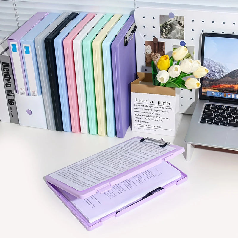 1pc A4 Writing Board File Box, 2-in-1 A4 Document and Photo Multifunctional Storage Box, Portable Organization Tool for Office