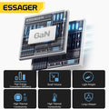Essager 65W GaN Charger with Retractable Cable PD Fast Charging for Laptop Macbook iPhone 17 16 15 Xiaomi Type-C Phone Charger