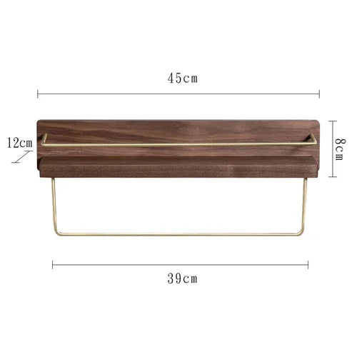 Kitchen Spice Bottle Storage Wooden Rack Multifunctional Wall Hanging Solid Brass Hook Bathroom Towel - View 9 | SAMAG