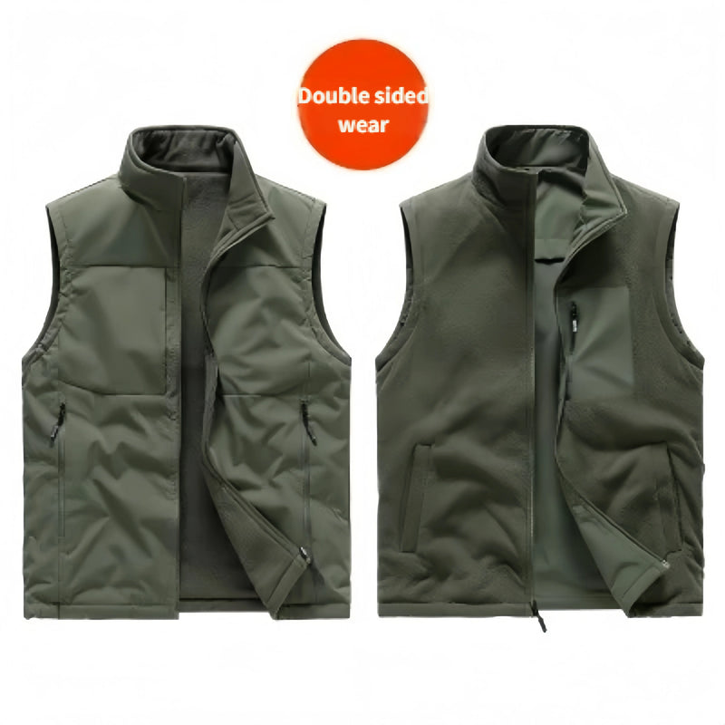 Autumn Winter Comfortable Versatile Windproof Casual Vest Outdoor Leisure Fishing Men Leather Vest Men Fashion Breathable Vest