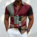 Men's short sleeved shirt, casual multi-color block | SAMAG