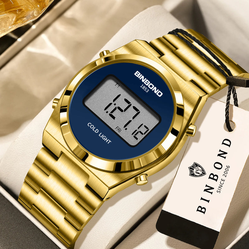 BINBOND Durable Chronograph Electronic Watch For Men Wristwatch & Movement LED High - definition - Visuel 10 | SAMAG