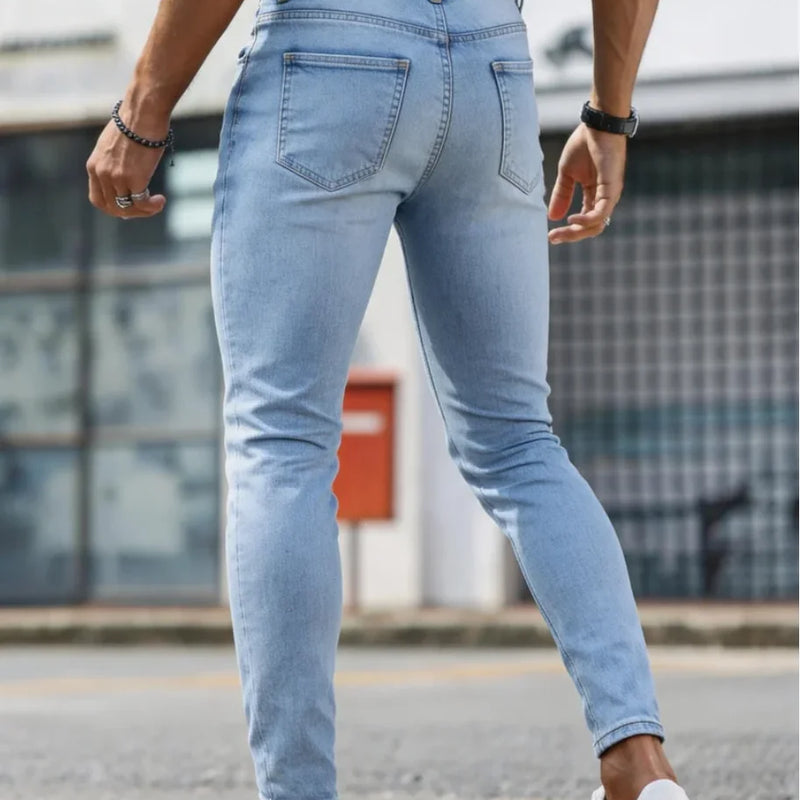 Men'S Slim-Fit Denim Long Pants - Basic Stretch Style | SAMAG