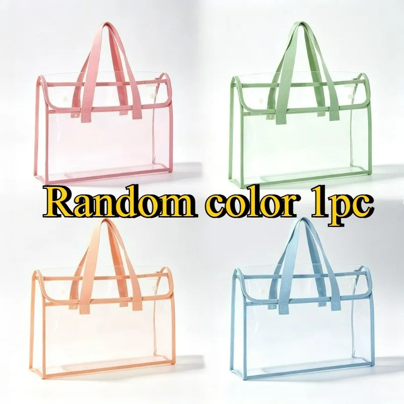 Large-capacity transparent file bags - Multi-pocket design, suitable for tablets, A4 paper and stationery, Back-to-School season